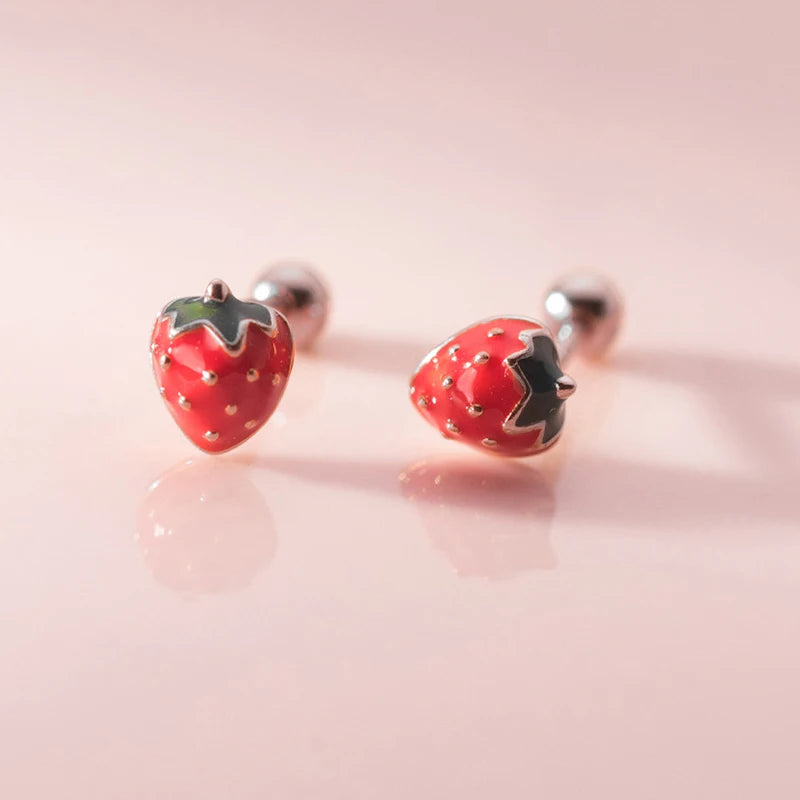 INZATT Real 925 Sterling Silver Mushroom Piercing Screw Ball