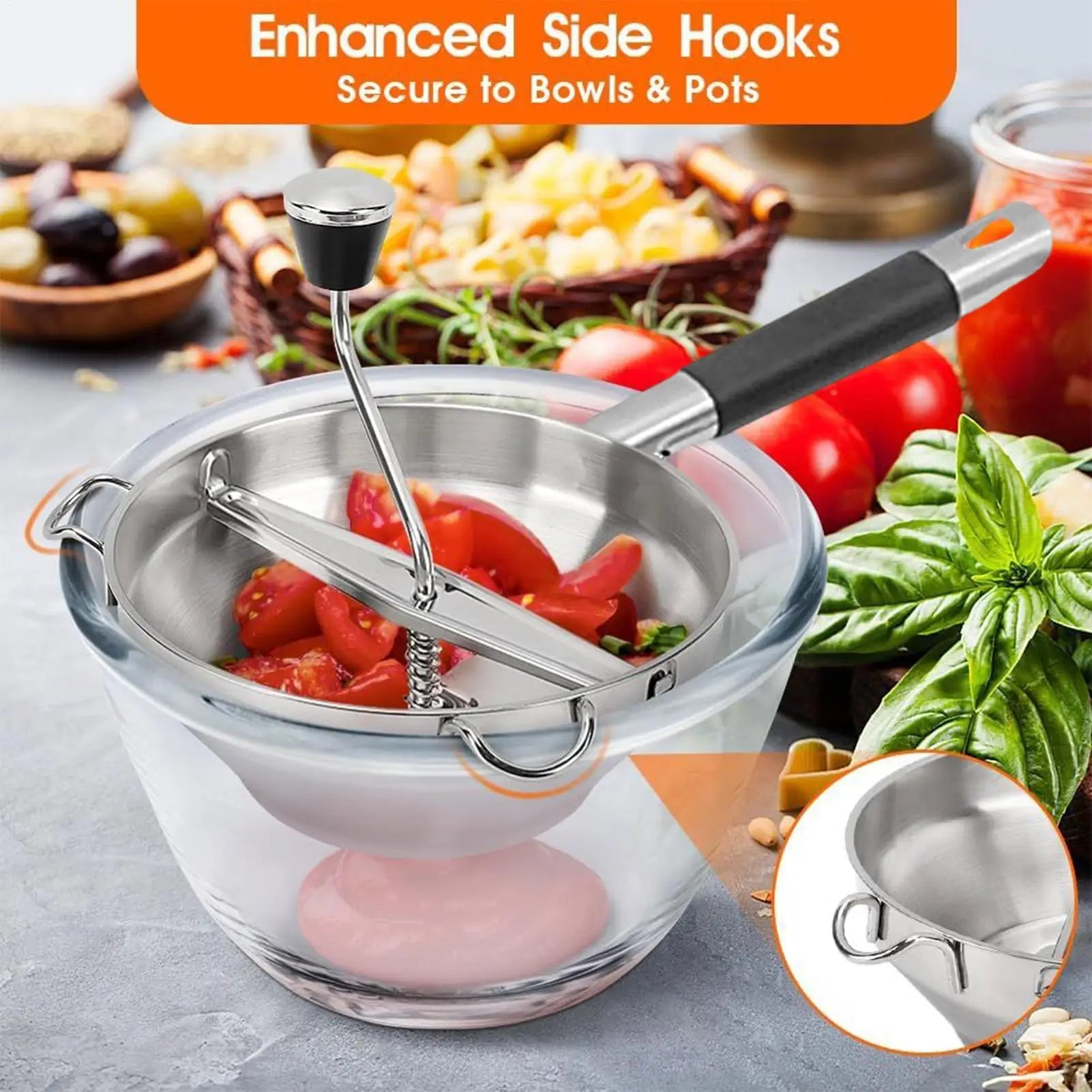 Handheld Potato Mashers Stainless Steel Vegetable Fruits Shredder