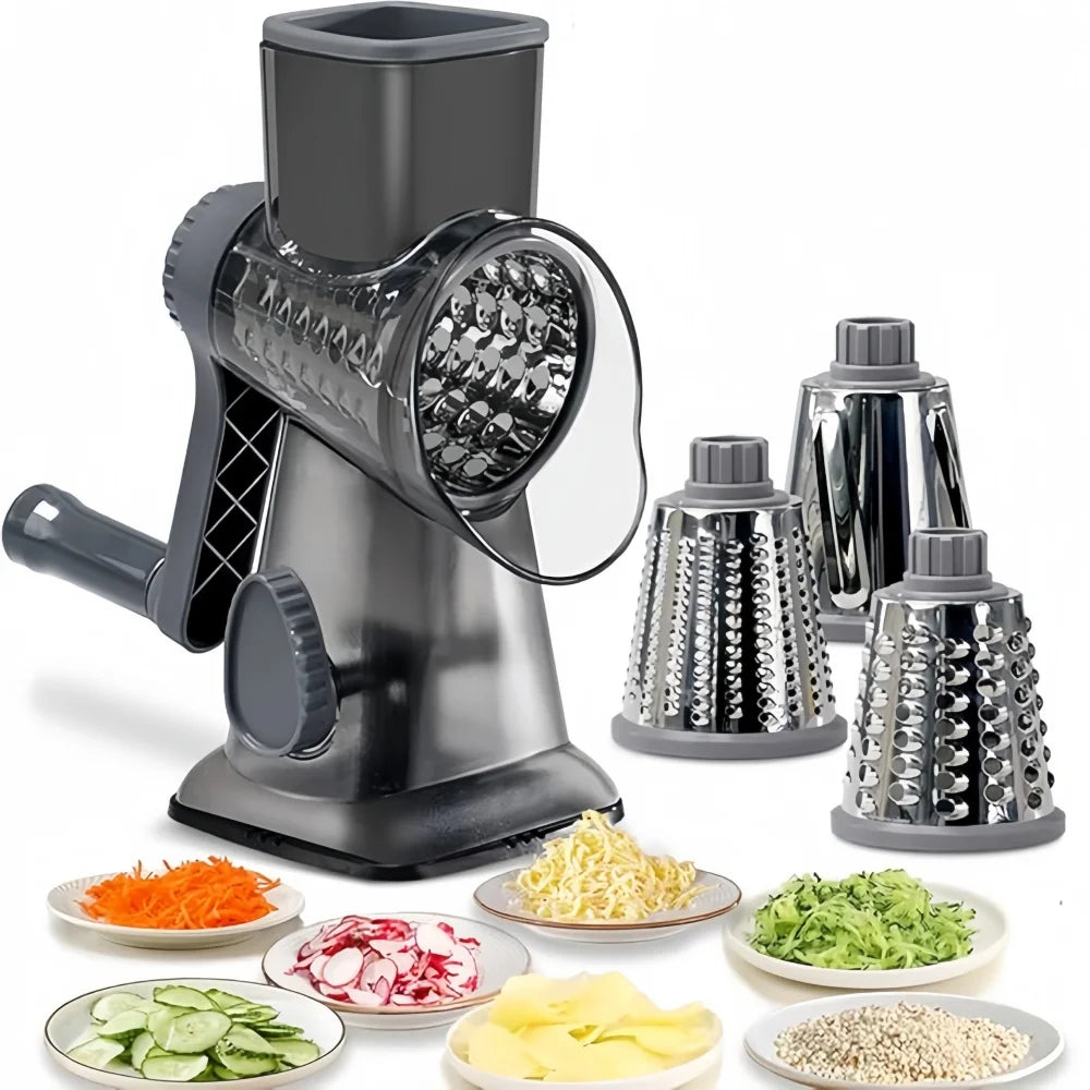 Multifunctional Vegetable Cutter 3in1 Rotary Cheese Grater