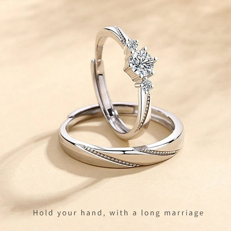 Trendy Pure 100% 925 Sterling Silver Endless Love Couple
