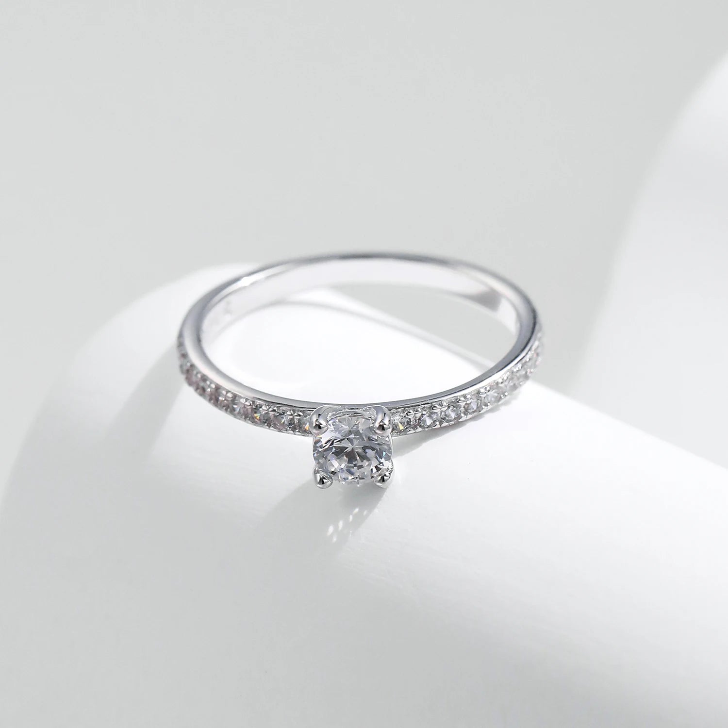 MODIAN D Color Moissanite Ring Delicate Square 925 Sterling Silver