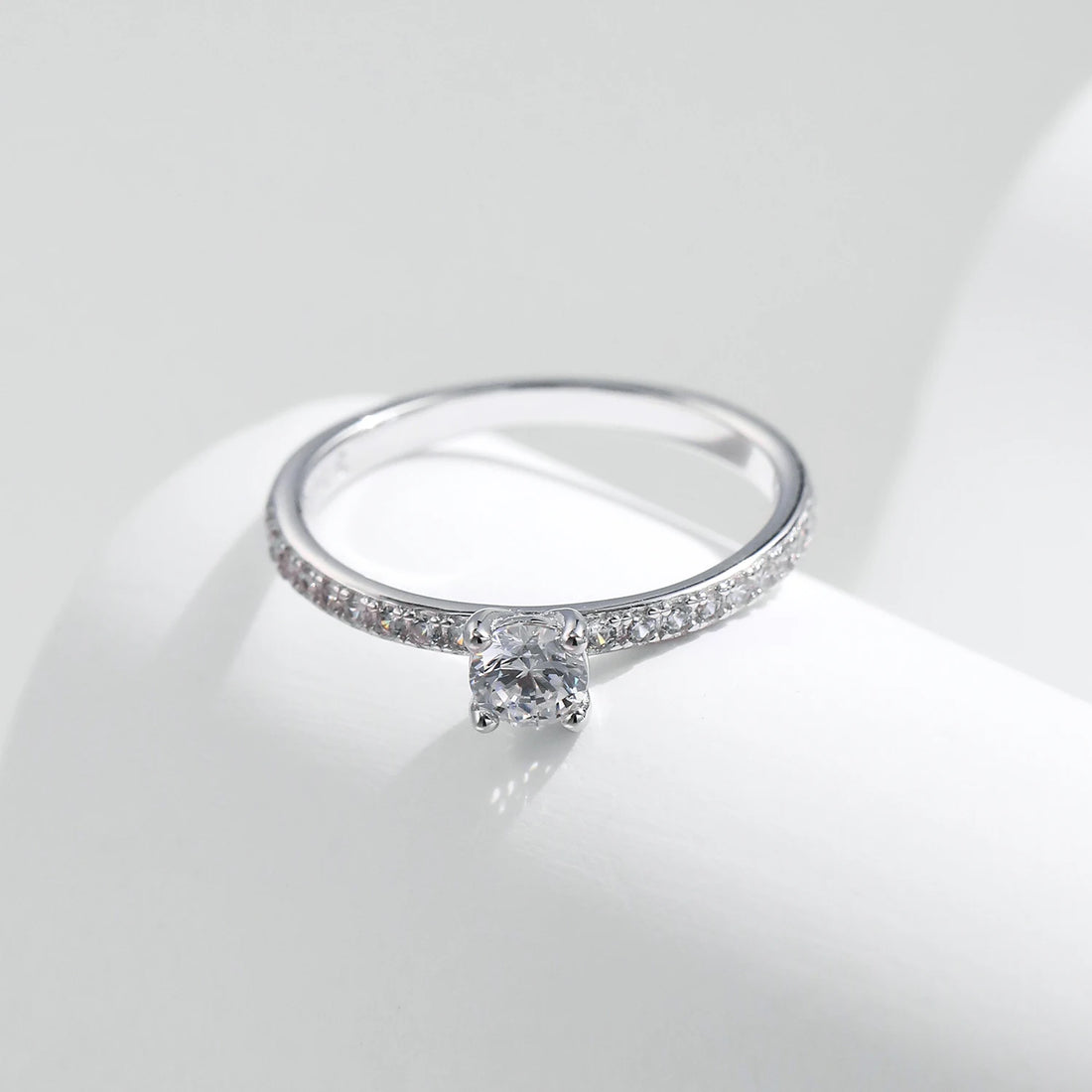 MODIAN D Color Moissanite Ring Delicate Square 925 Sterling Silver