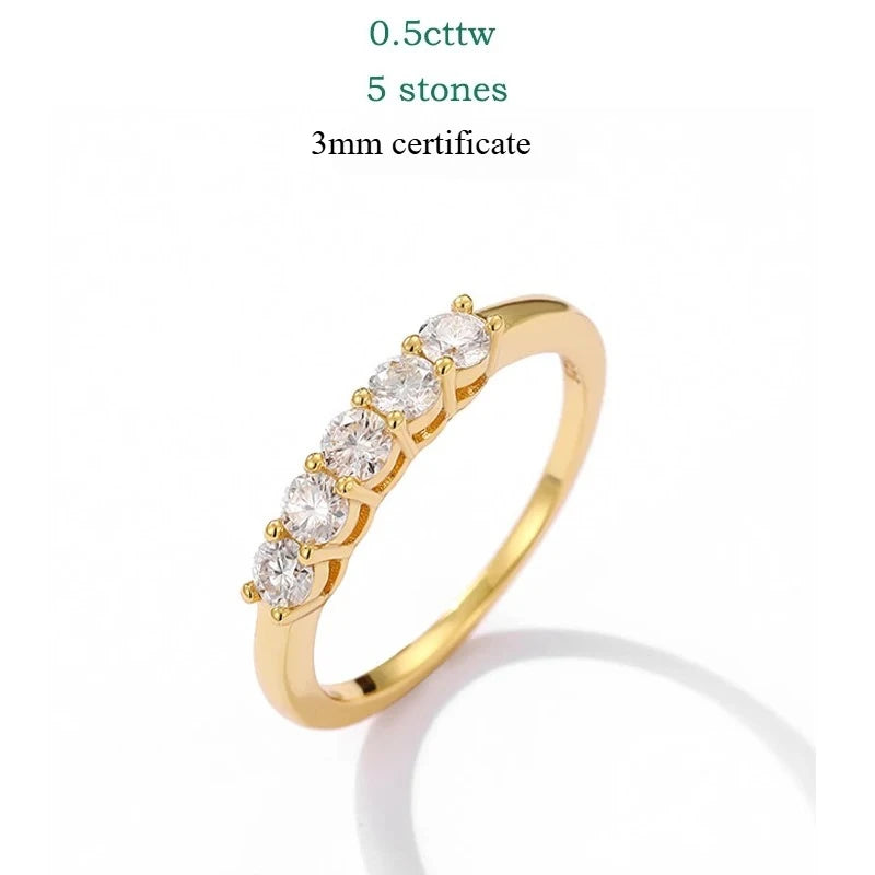 Smyoue 0.7CT 3mm Gemstone Moissanite Rings for Women S925