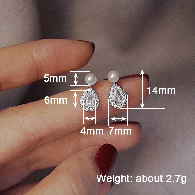 Huitan Graceful Dainty Stud Earrings for Women Delicate