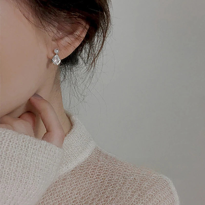 Huitan Graceful Dainty Stud Earrings for Women Delicate