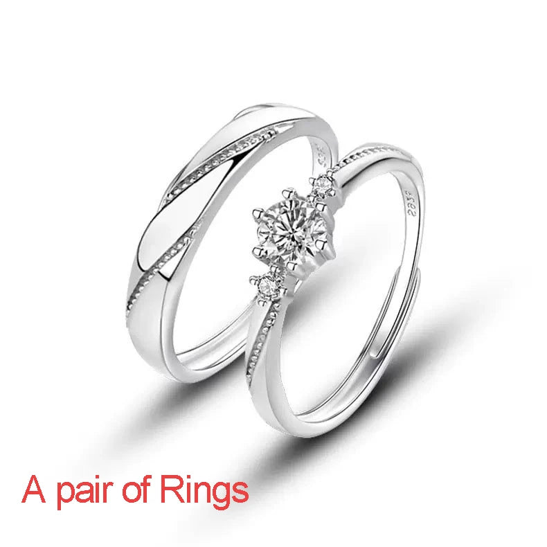 Trendy Pure 100% 925 Sterling Silver Endless Love Couple