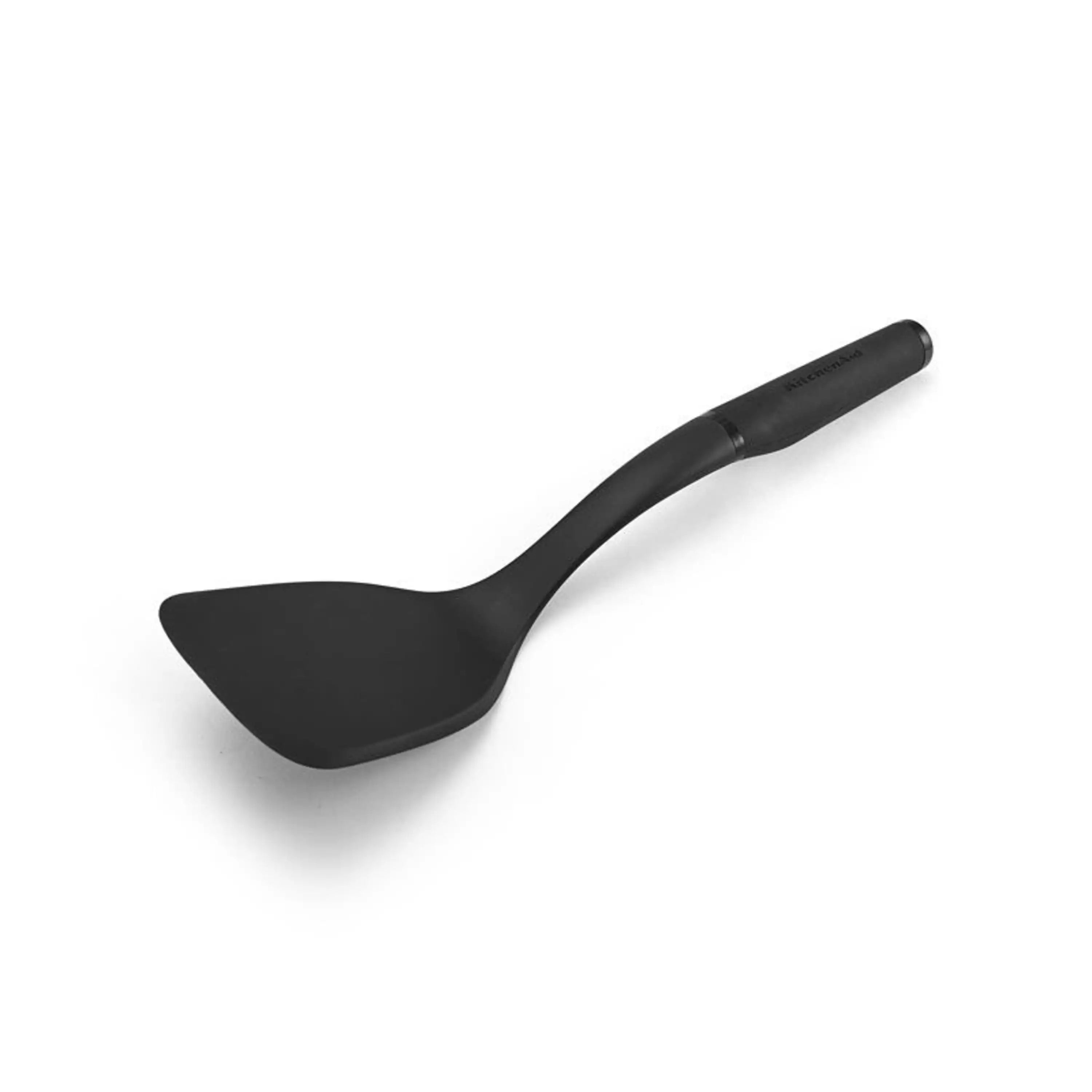 Heat Resistant Nylon Solid Turner with Black Handle, Non-Scratch