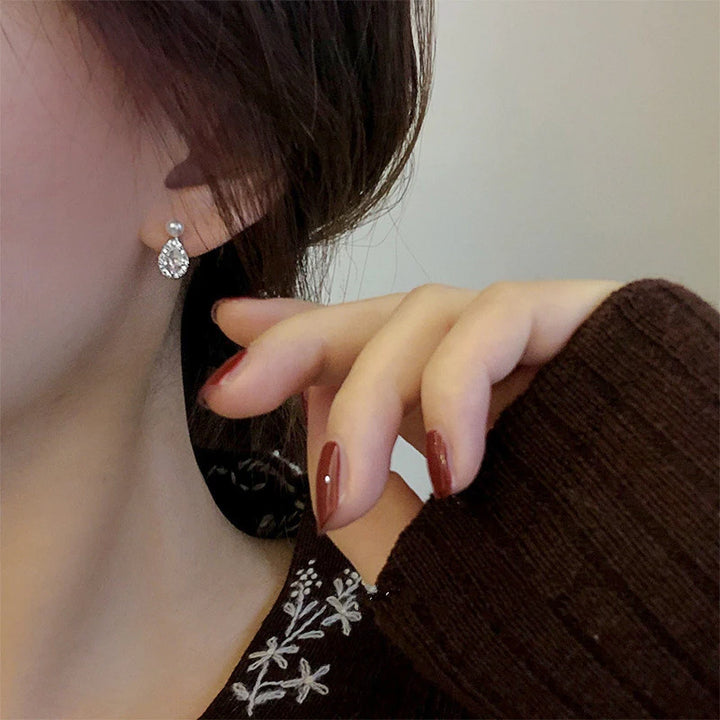 Huitan Graceful Dainty Stud Earrings for Women Delicate