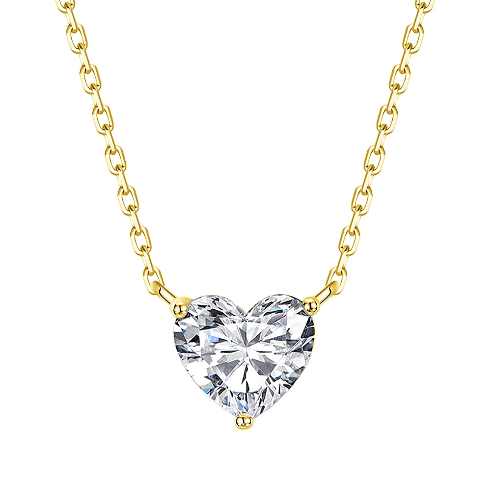 1-3Carat Heart Cut Moissanite Pendant Necklace for Woman