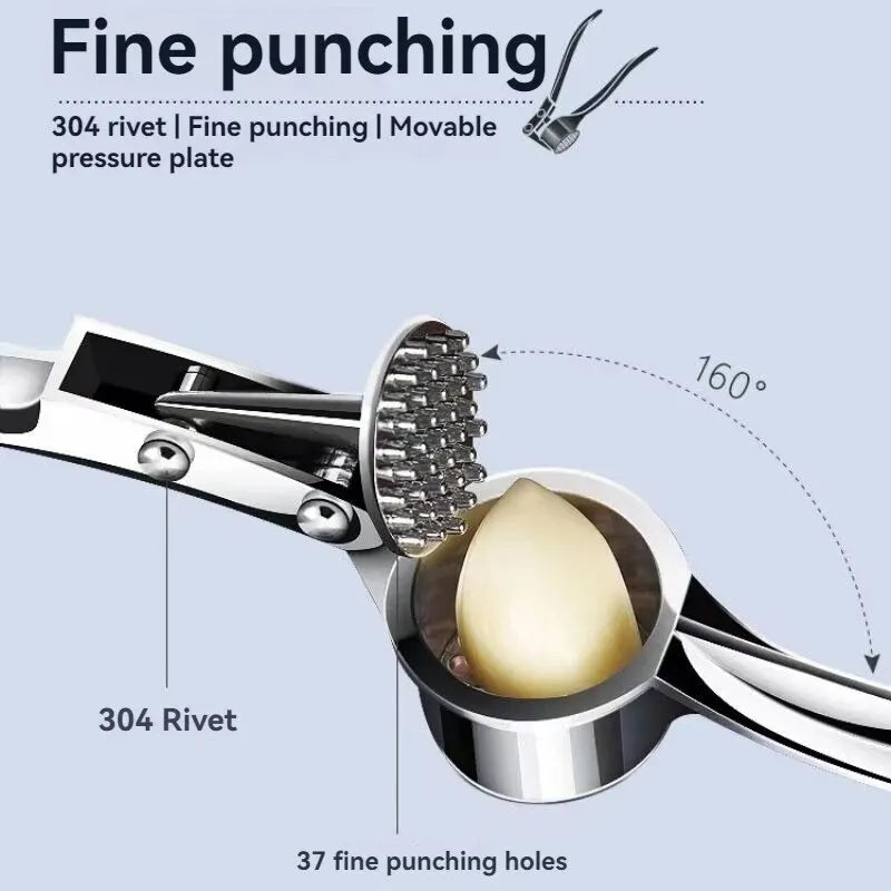 Garlic Press Anti-Skid Thickened Garlic Clip Multifunctional Zinc