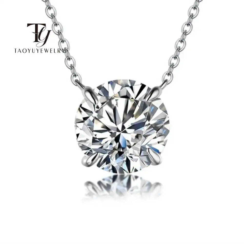 Moissanite Dia 6.5mm 0.5-5CT Woman Pendant Sier Necklace