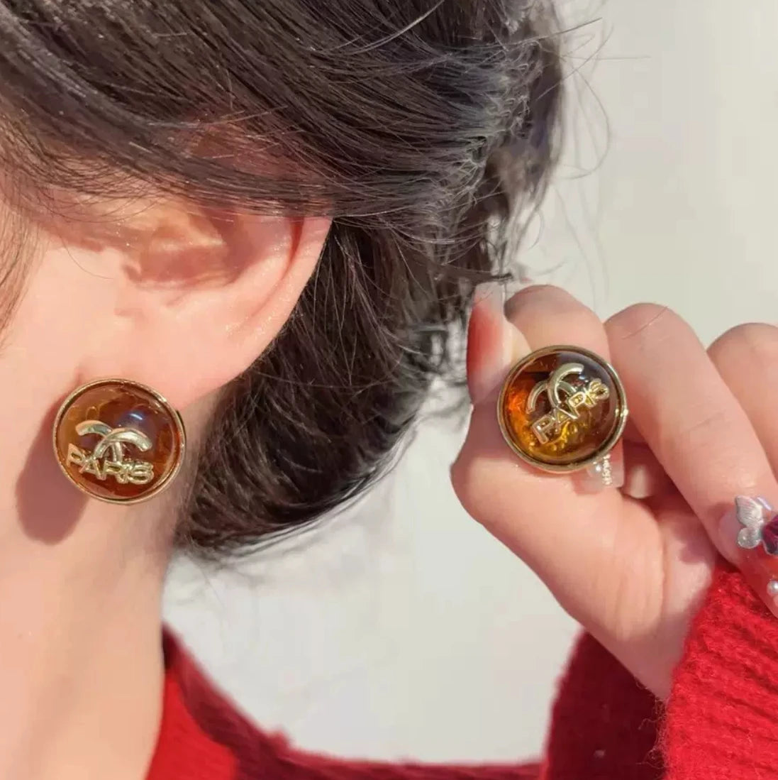 Luxury Millard new niche design amber ear studs high-end