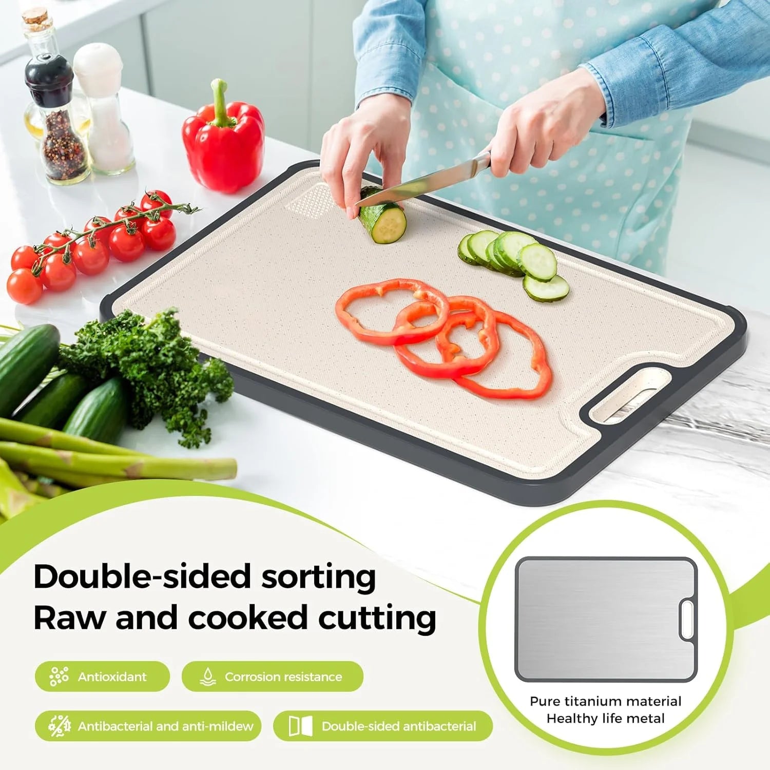 Cutting Board Double Sided Titanium Cutting Boards for Kitchen