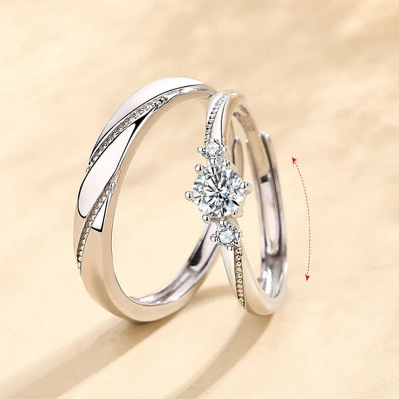 Trendy Pure 100% 925 Sterling Silver Endless Love Couple
