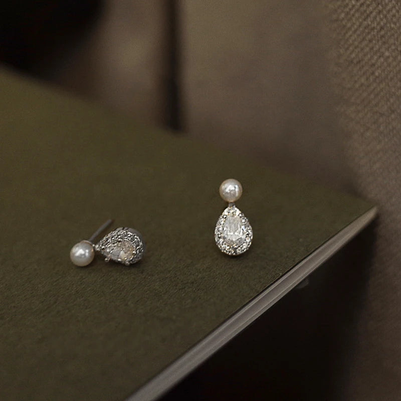 Huitan Graceful Dainty Stud Earrings for Women Delicate